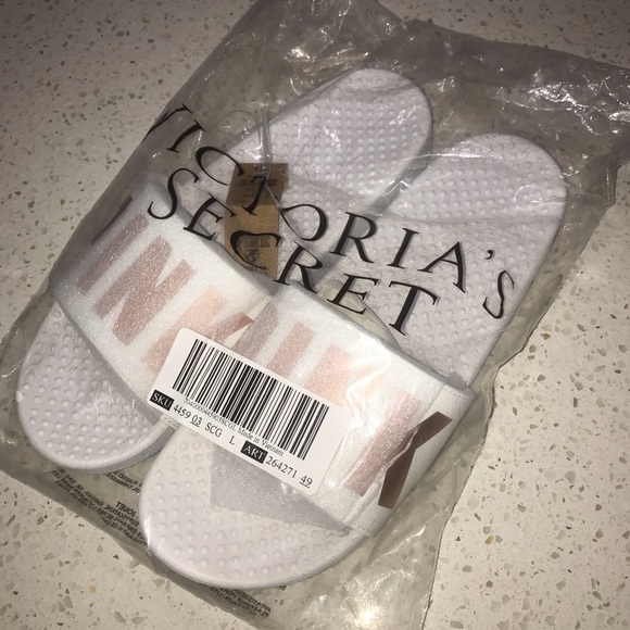 VS Victorias Secret Pink Single Strap Slide Sandal Slipper Flip Flop L 9/10 - Picture 5 of 8